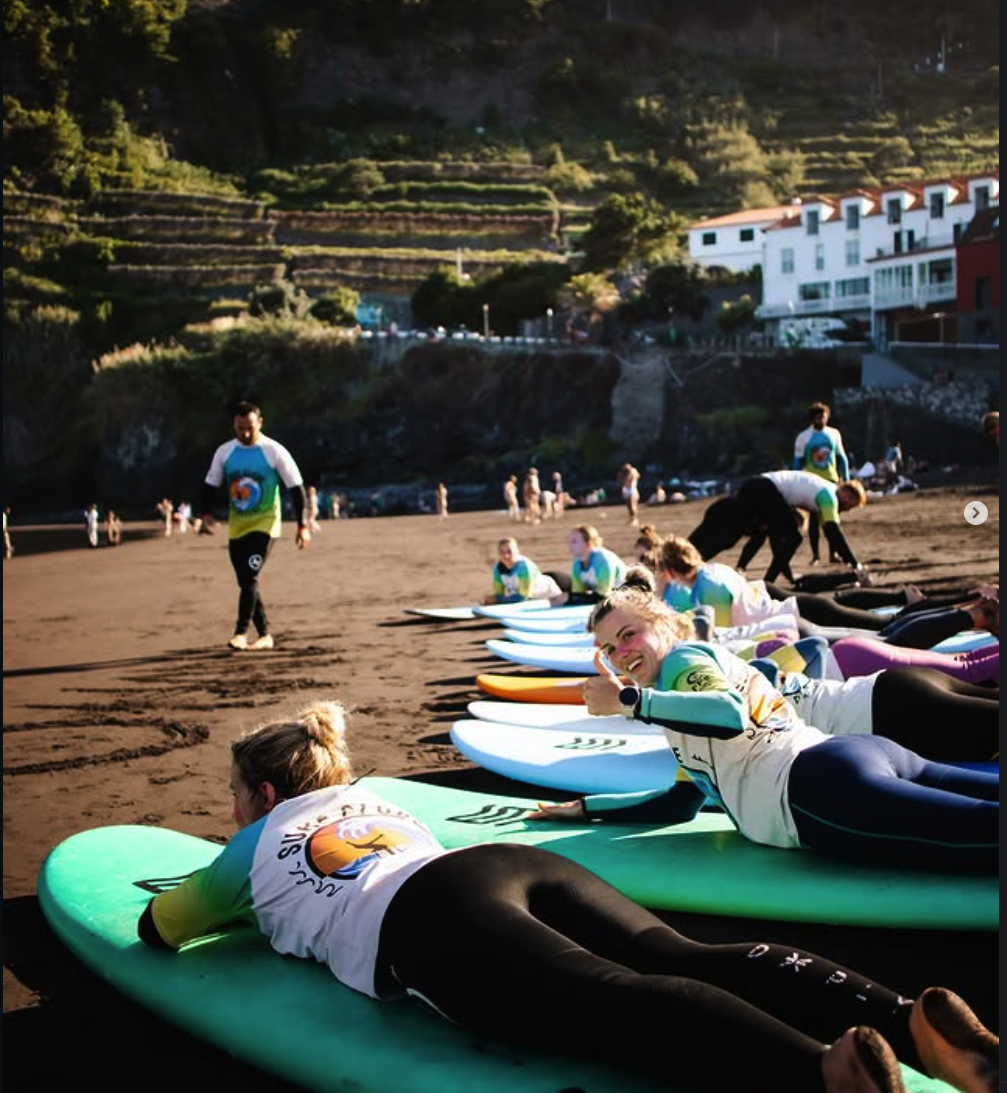 Surf lesson at Porto da Cruz with Surf Club Madeira